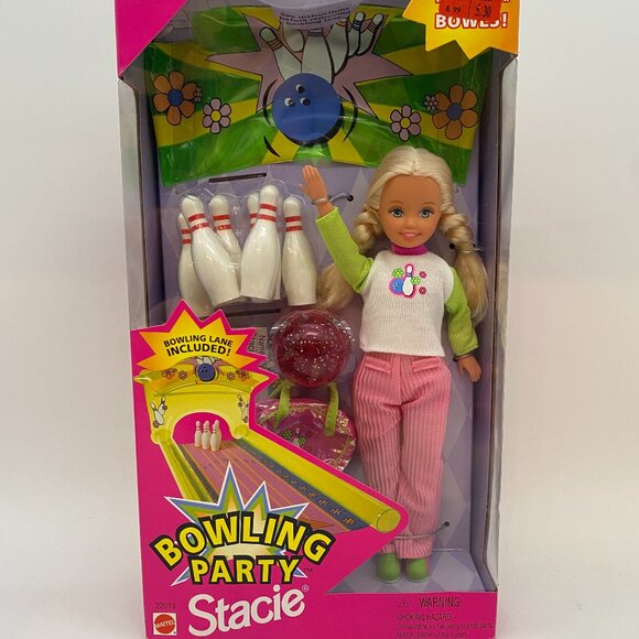 1998 Mattel Barbie Bowling Party Stacie Doll Sealed - Picture 1 of 6